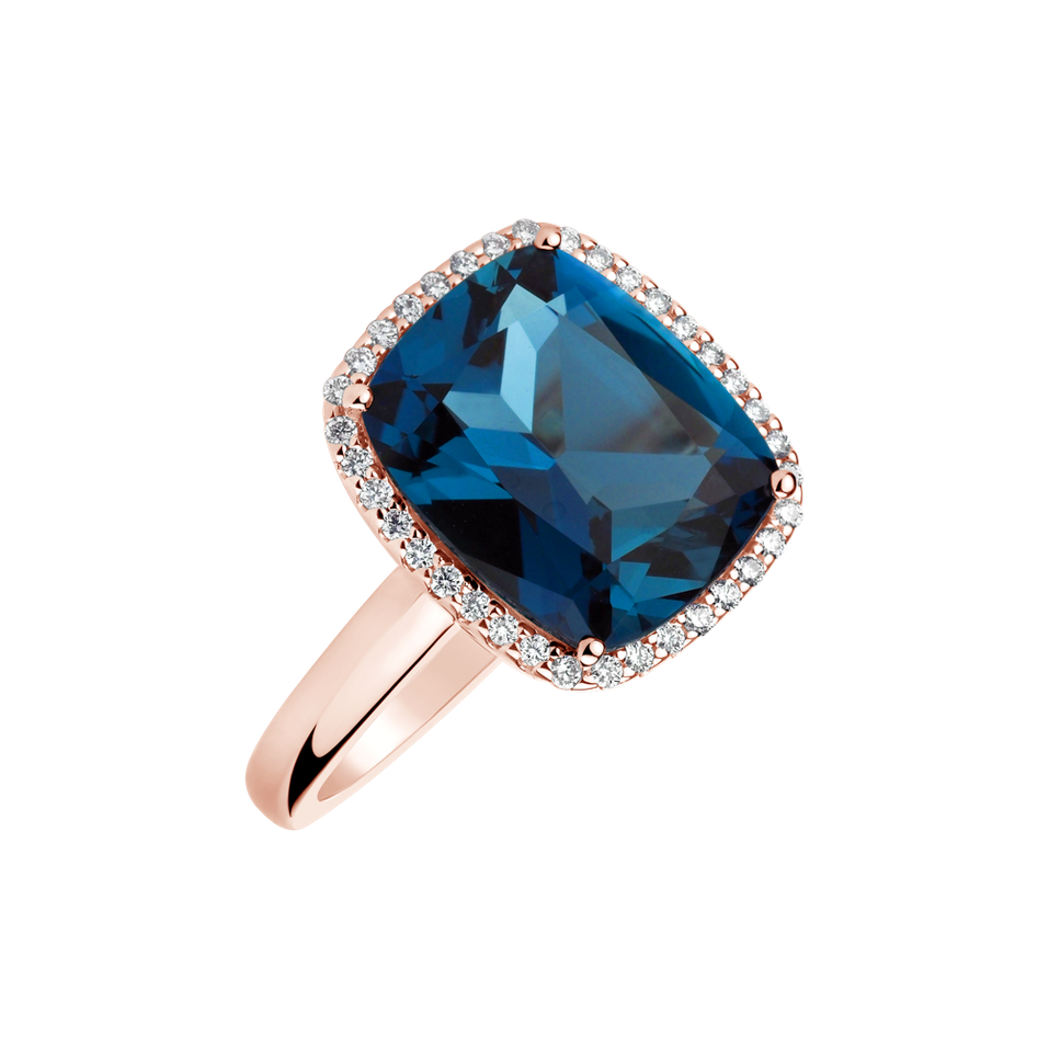 Prsteň s diamantmi a topásom Antonia