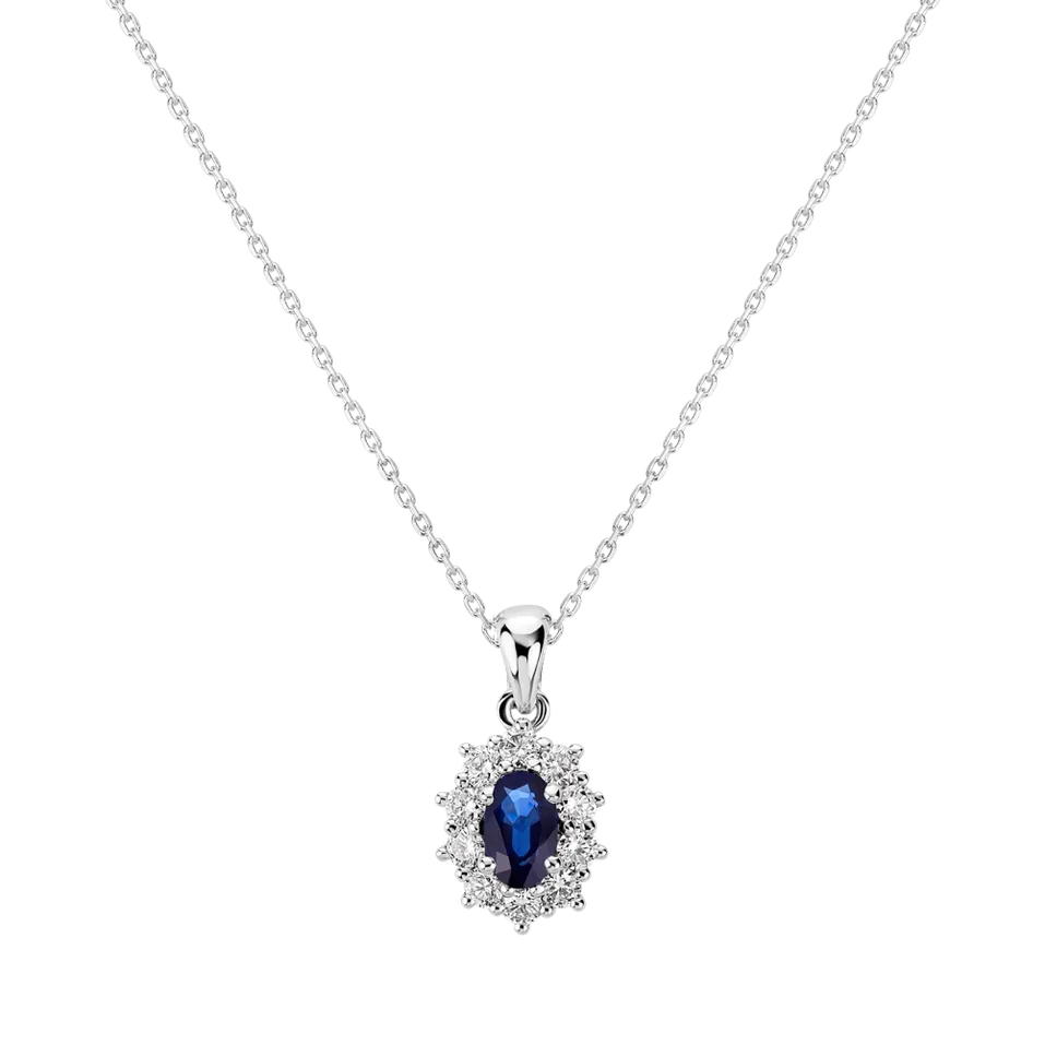Přívěsok so zafírom a diamantmi Goddess Elegance