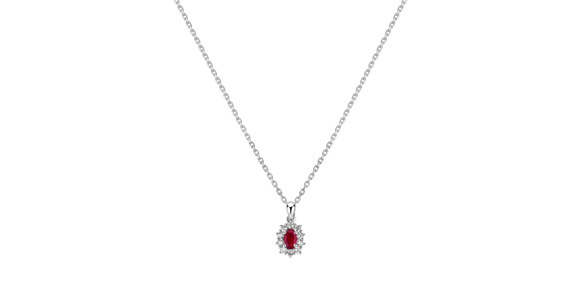 Přívěsok s rubínom a diamantmi Goddess Elegance