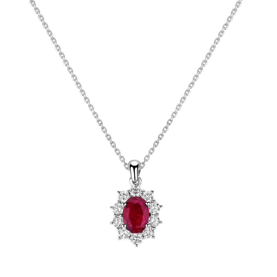 Přívěsok s rubínom a diamantmi Goddess Elegance