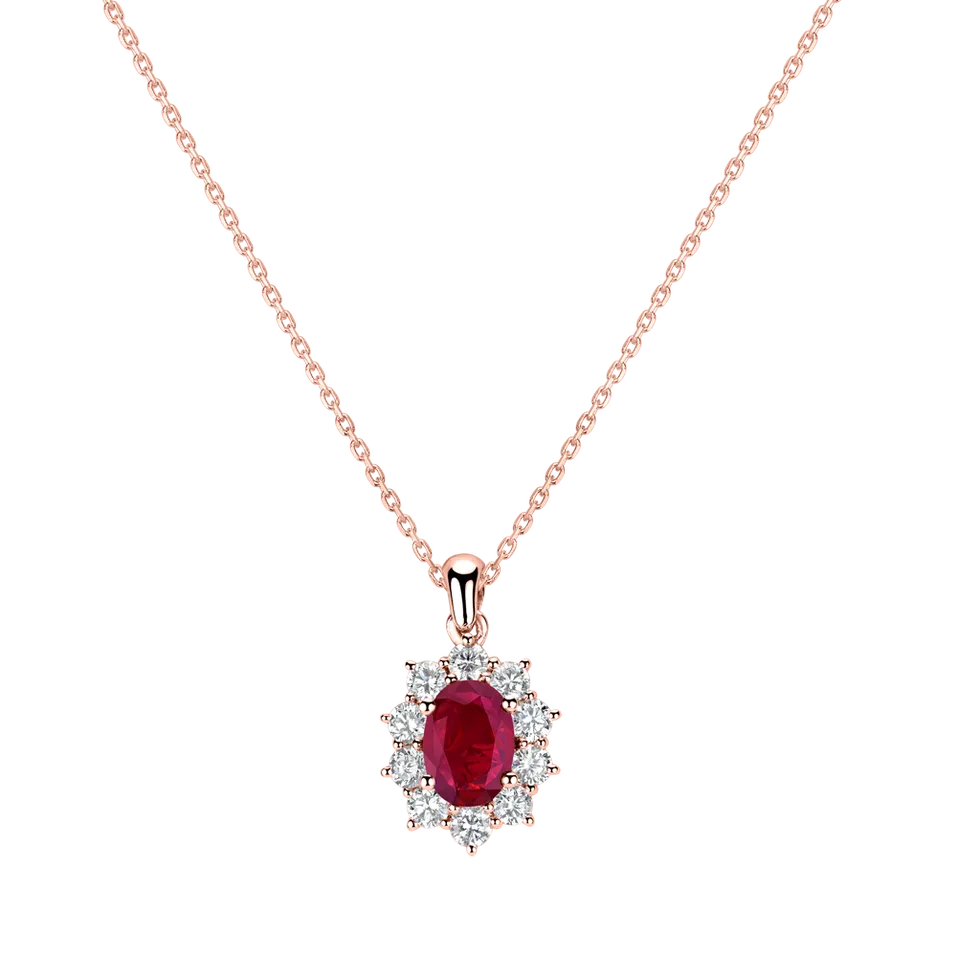 Přívěsok s rubínom a diamantmi Goddess Elegance
