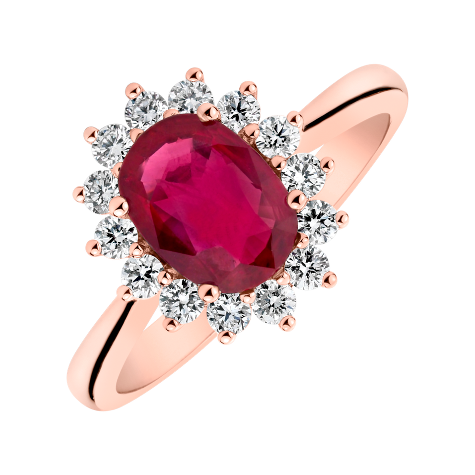 Prsteň s diamantmi a rubínom Princess Sparkle