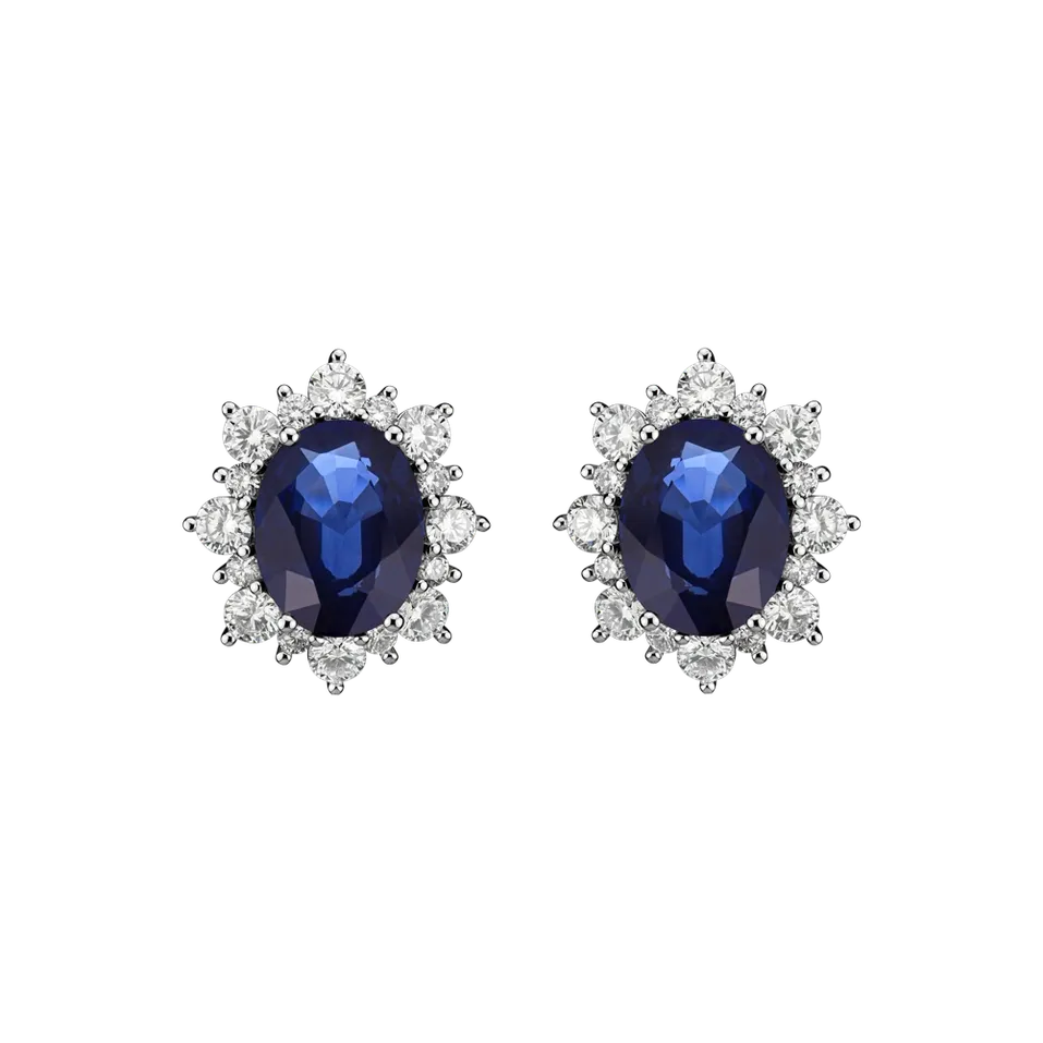 Náušnice s zafírom a diamantmi Royal Aurora