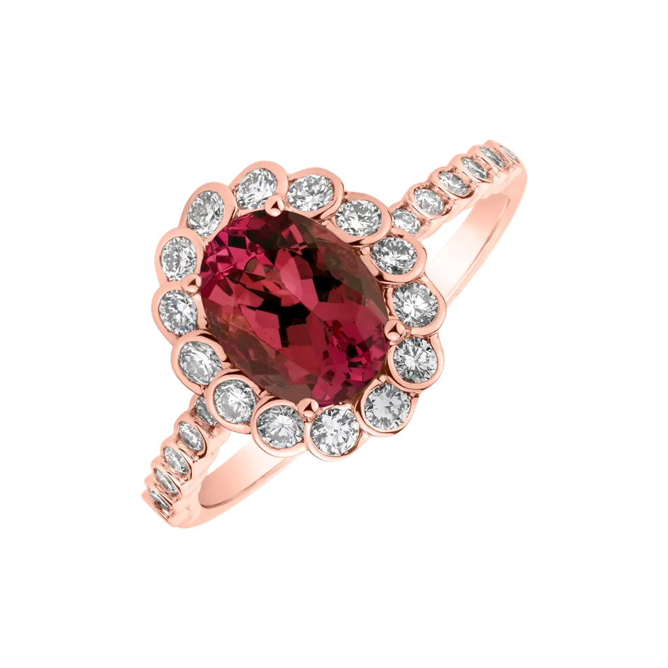 Prsteň s rubínom a diamantmi Princess Glamour