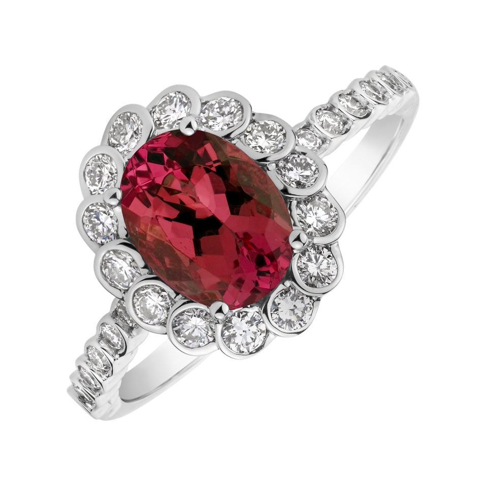 Prsteň s rubínom a diamantmi Glamour Princess