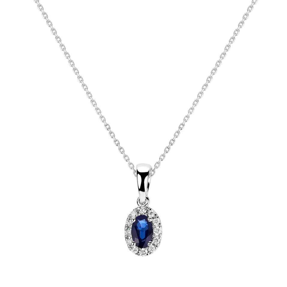 Přívěsok so zafírom a diamantmi Princess Essence