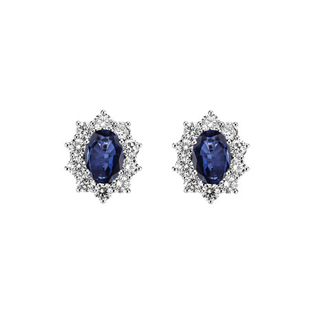 Náušnice s zafírom a diamantmi Moon Witchery