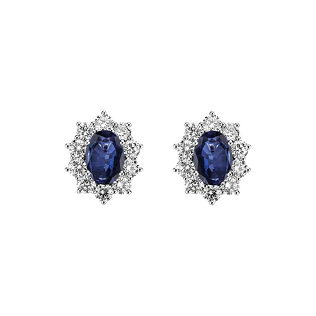 Náušnice s zafírom a diamantmi Moon Witchery