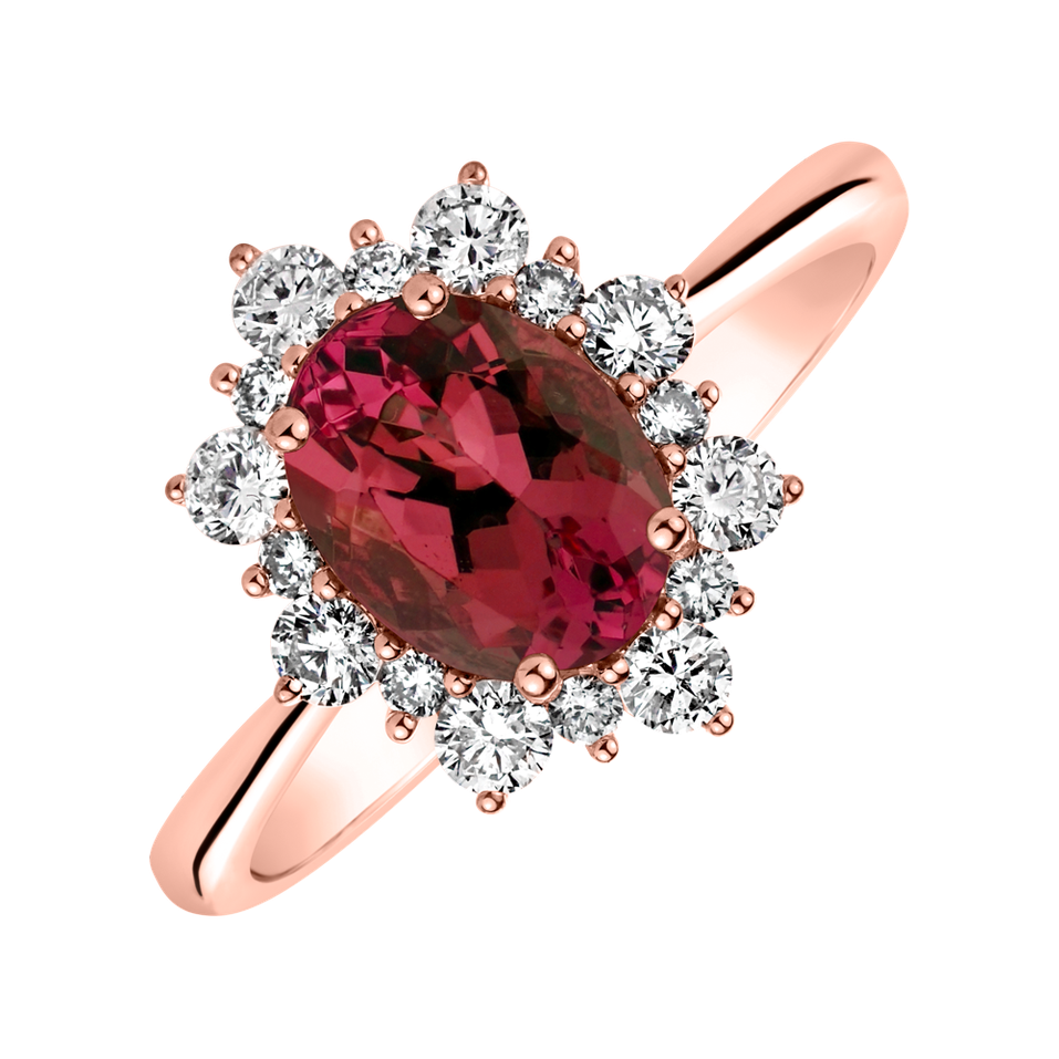 Prsteň s rubínom a diamantmi Princess