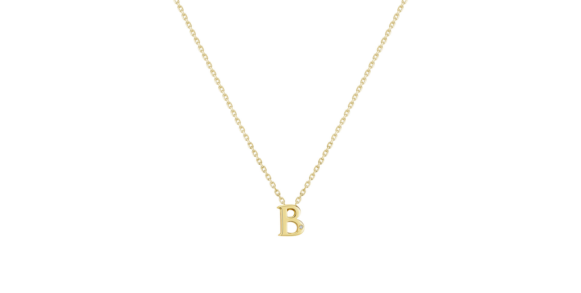 Náhrdelník s diamantom Flat Line B