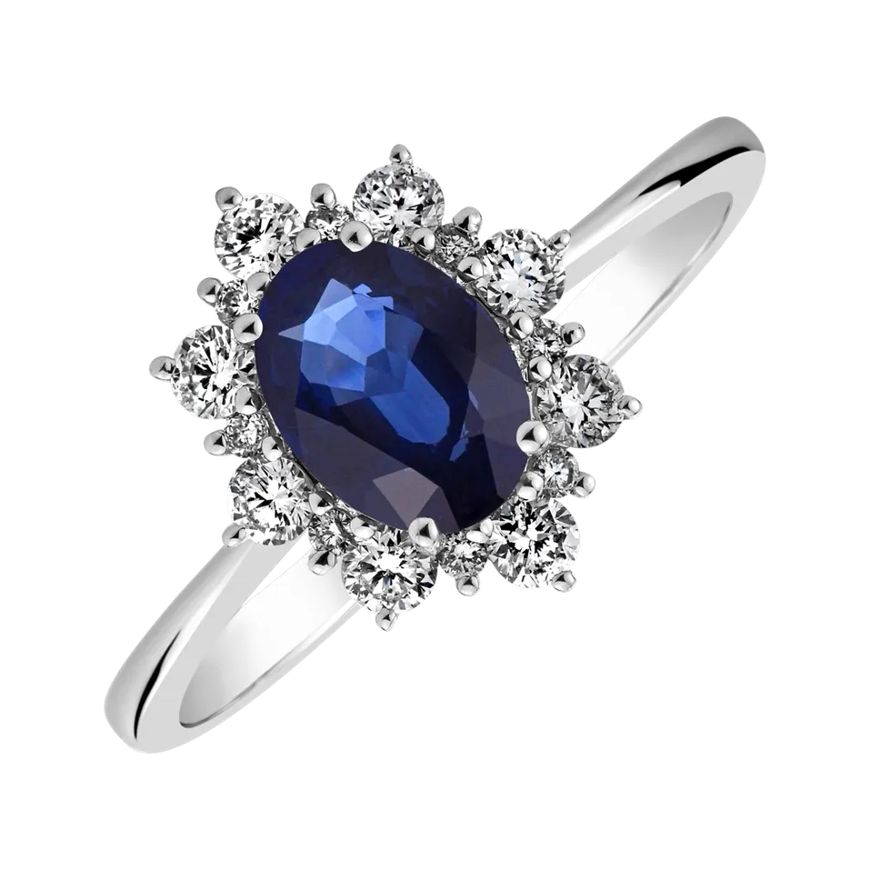 Prsteň s diamantmi a zafírom Princess