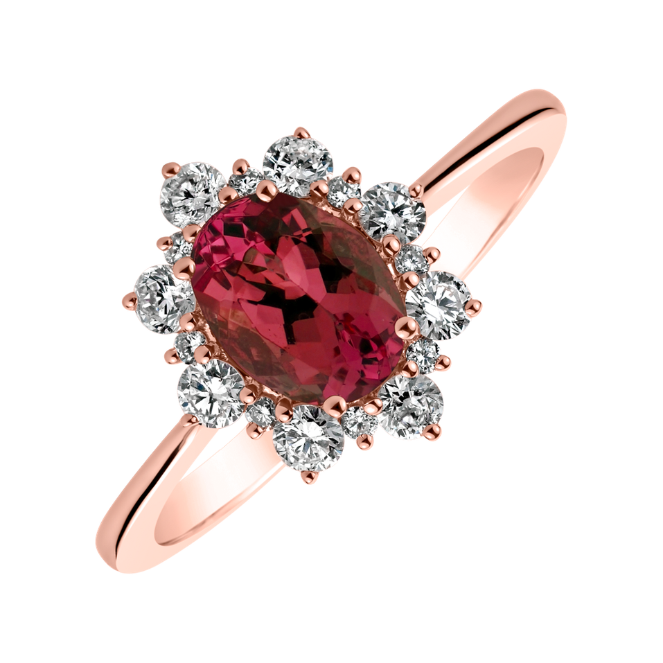 Prsteň s rubínom a diamantmi Princess