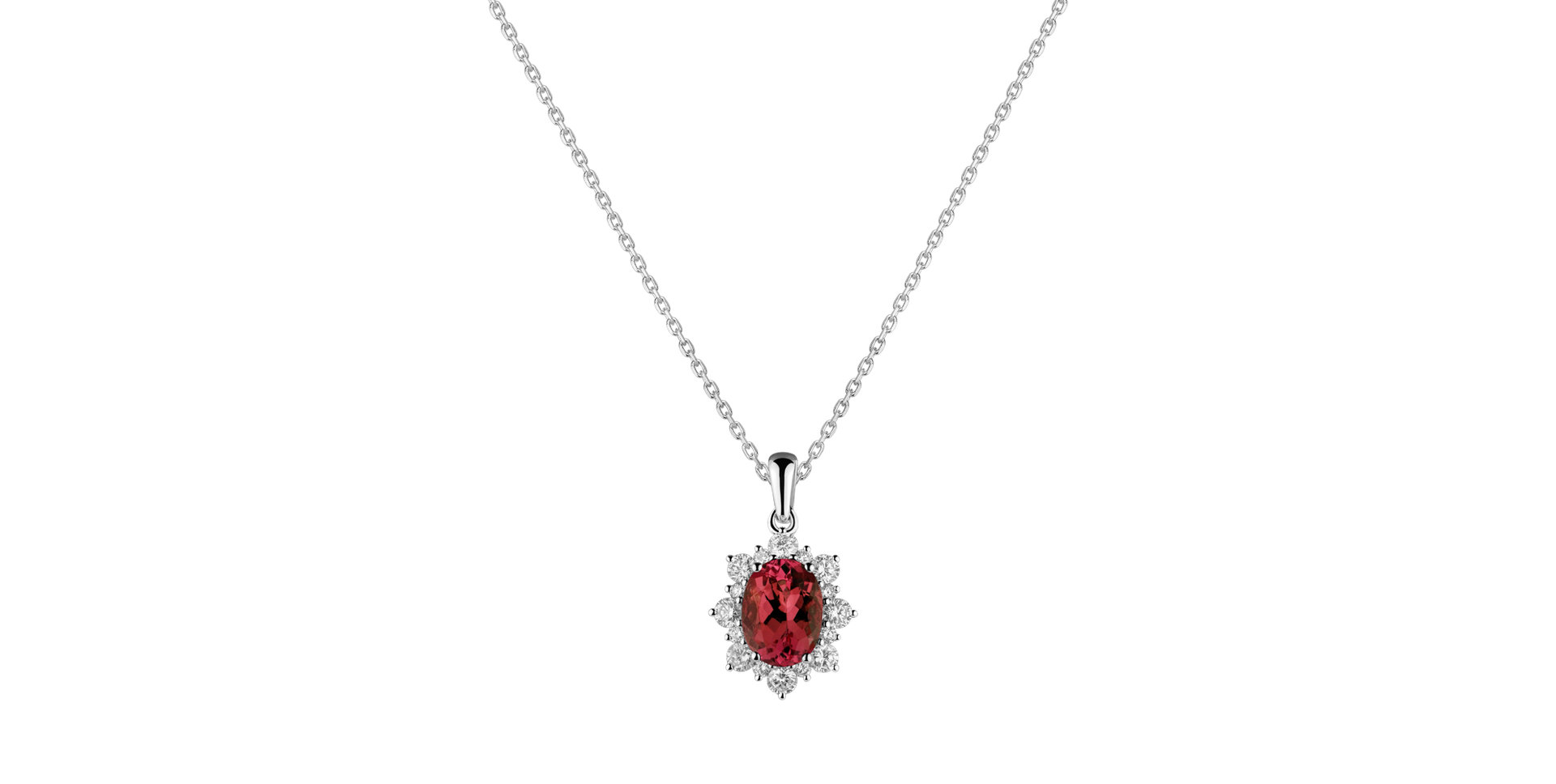 Prívesok s rubínom a diamantmi Princess