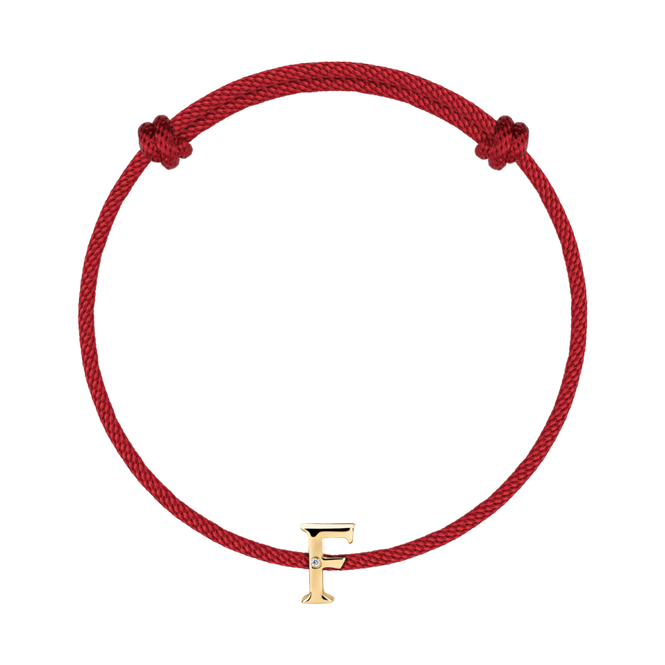 Diamantový náramok so šnúrkou Flat Line F