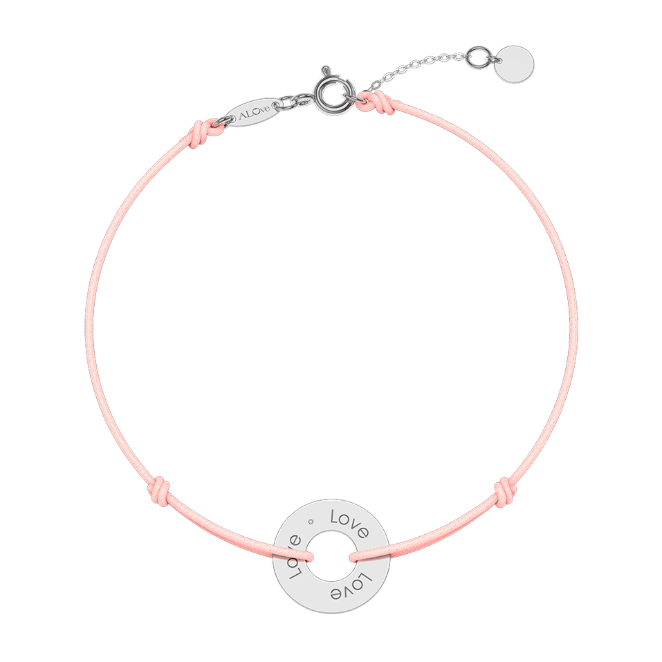 Diamantový náramok so šnúrkou Love Circle
