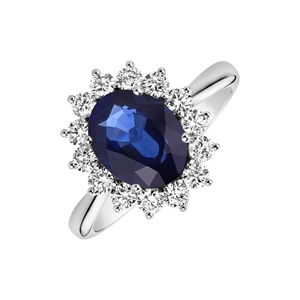 Prsteň so zafírom a diamantmi Princess Sparkle