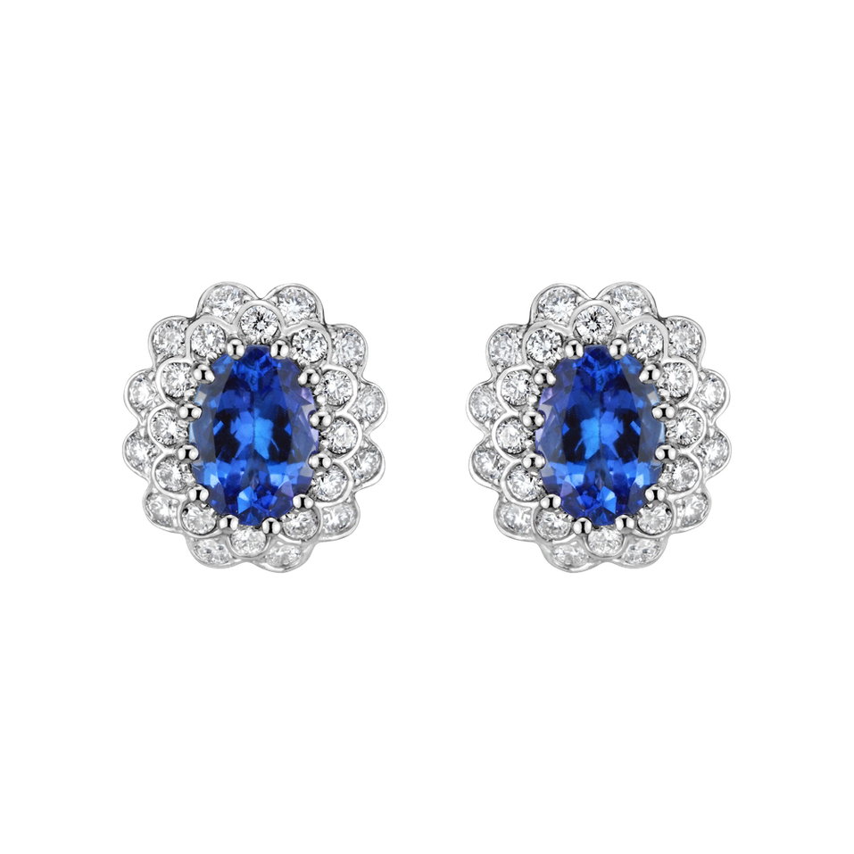 Náušnice s diamantmi a tanzanitom Fairy Goddess