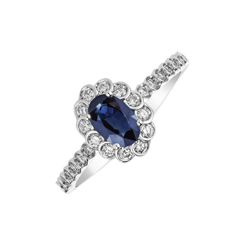 Prsteň s zafírom a diamantmi Princess Glamour