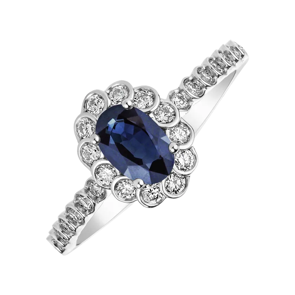 Prsteň s diamantmi a zafírom Glamour Princess