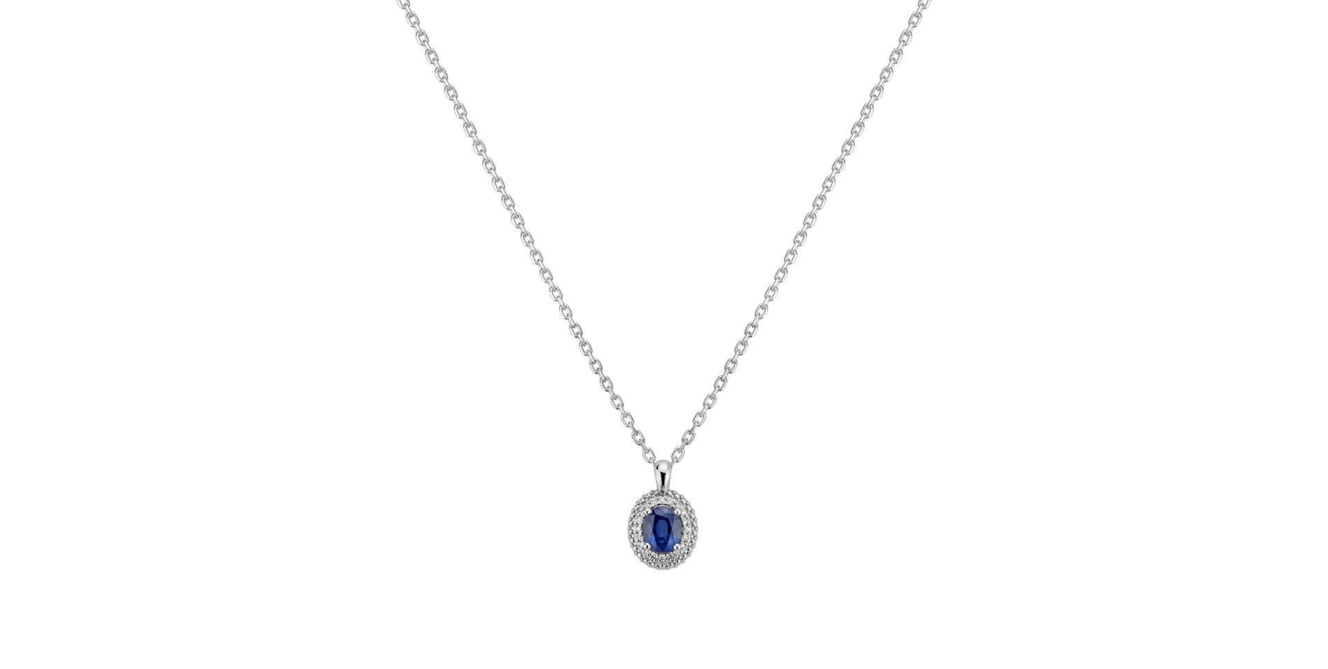 Náhrdelník s diamantmi a zafírom Royal Sapphire