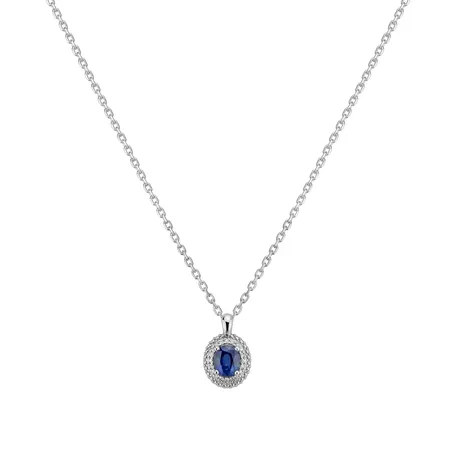 Náhrdelník s diamantmi a zafírom Royal Sapphire