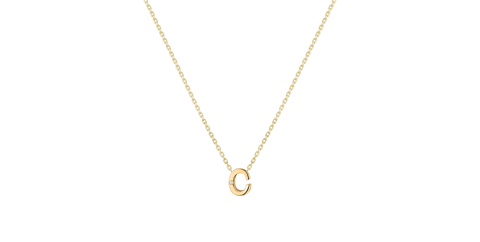 Náhrdelník s diamantom Flat Line C