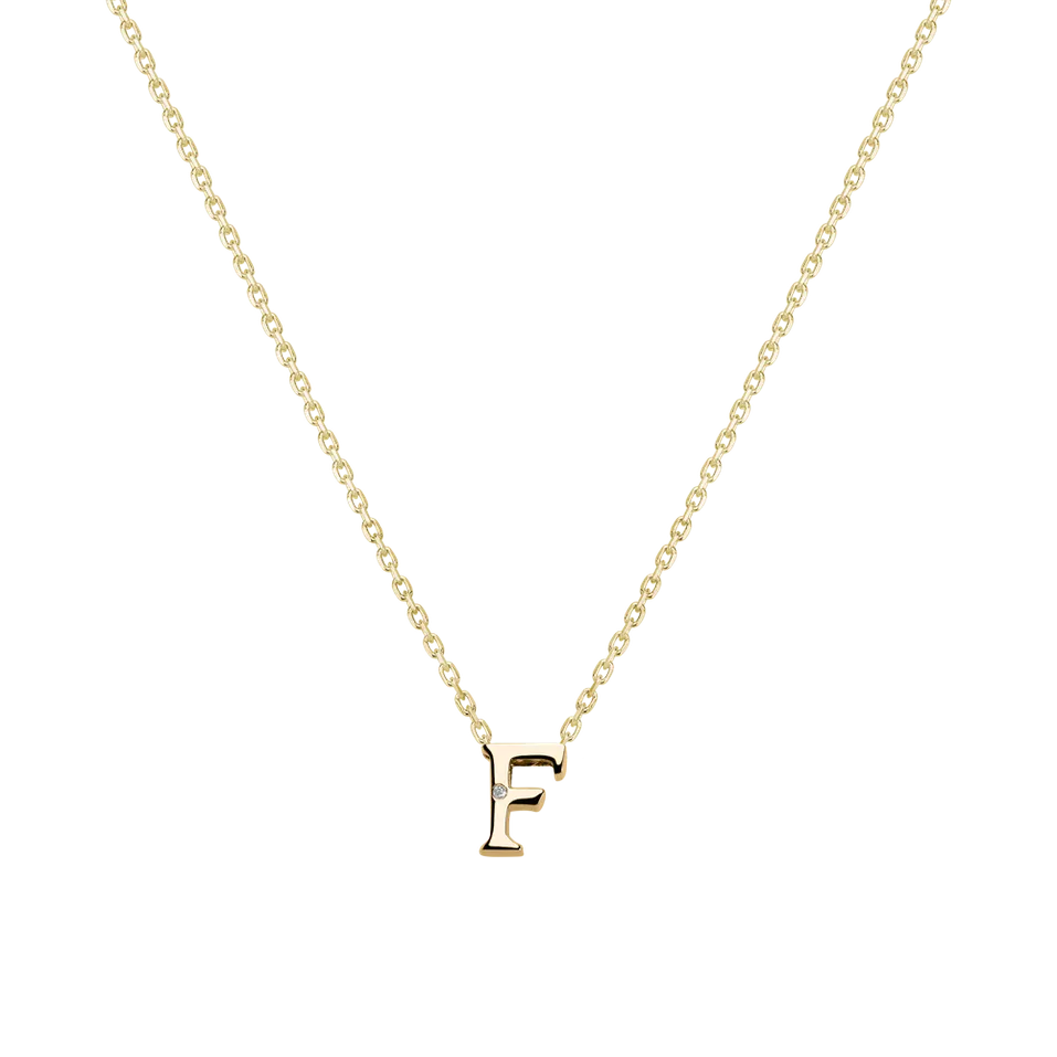 Náhrdelník s diamantom Flat Line F