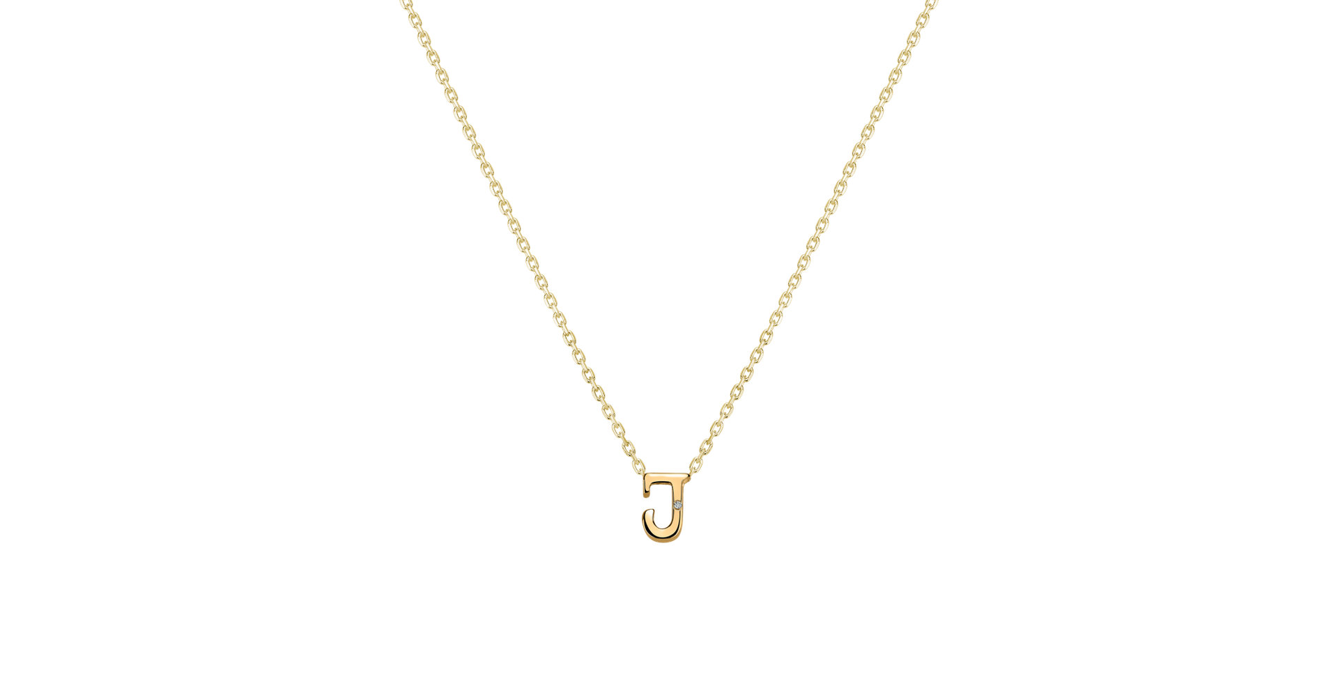 Náhrdelník s diamantom Flat Line J