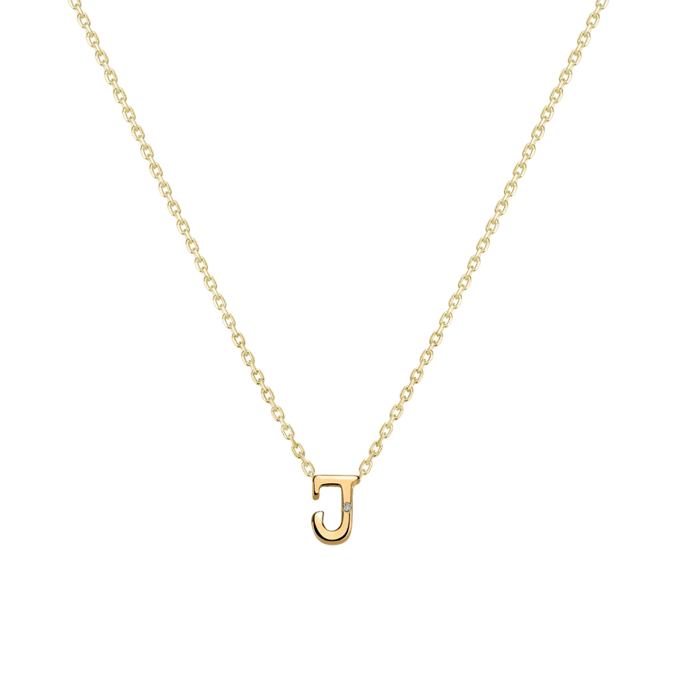 Náhrdelník s diamantom Flat Line J