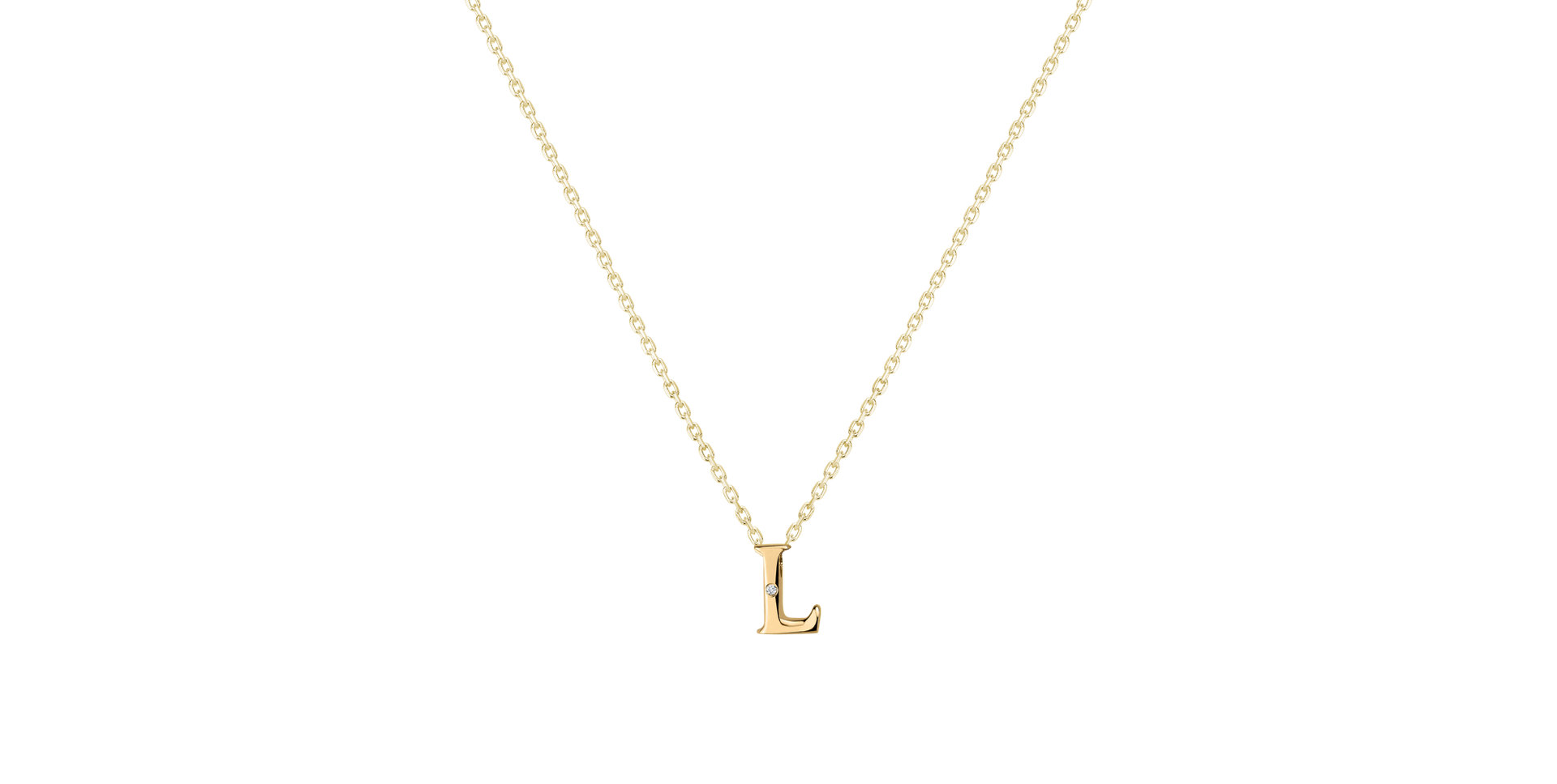Náhrdelník s diamantom Flat Line L
