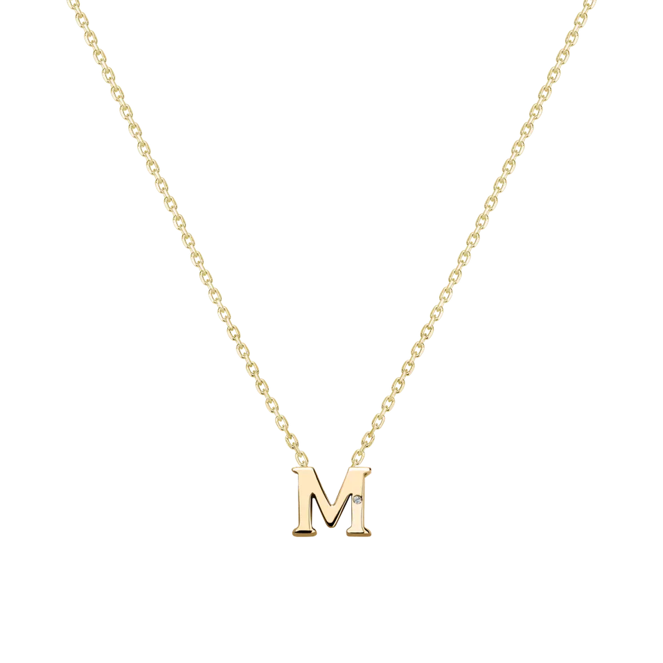 Náhrdelník s diamantom Flat Line M