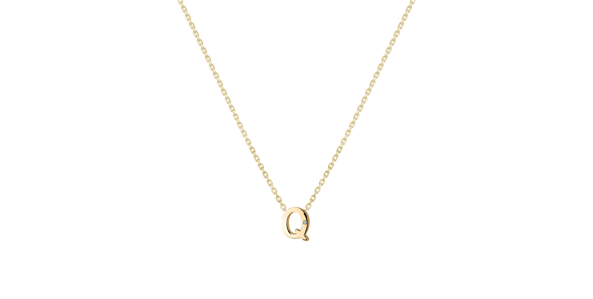 Náhrdelník s diamantom Flat Line Q