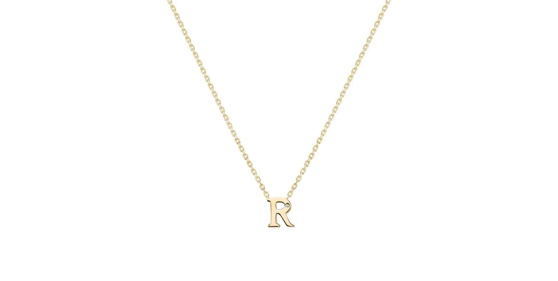 Náhrdelník s diamantom Flat Line R