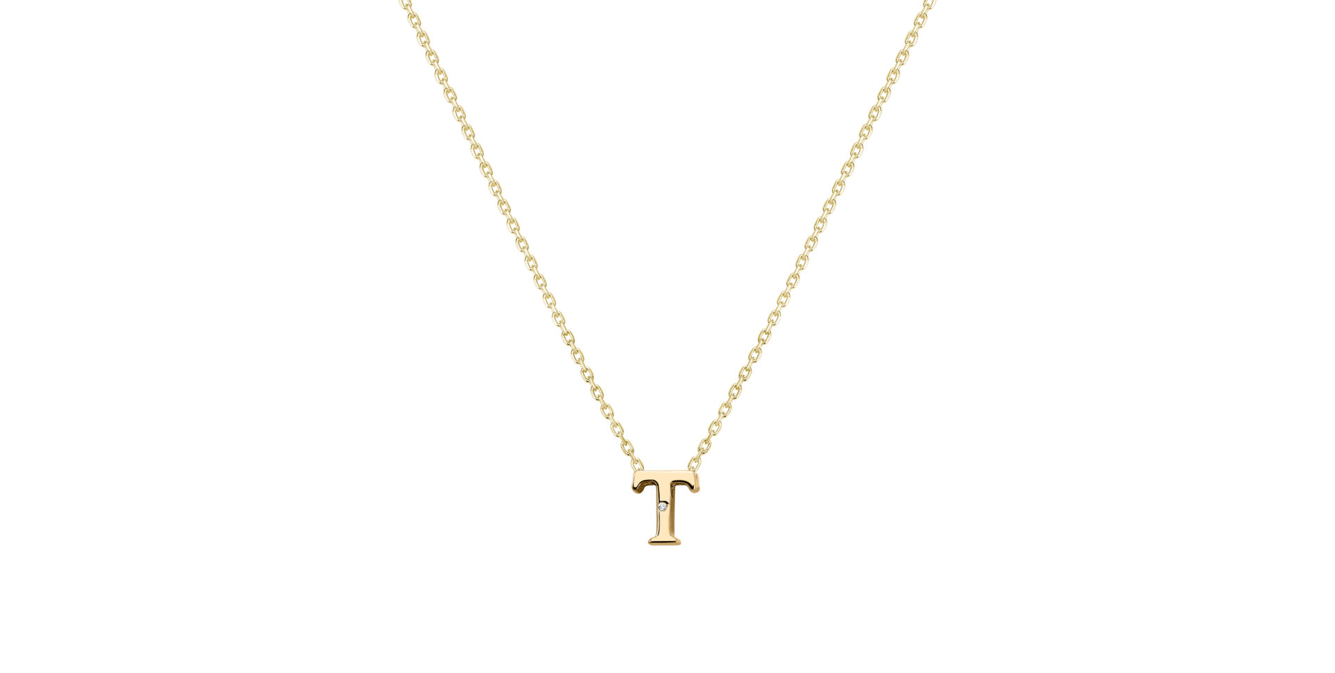 Náhrdelník s diamantom Flat Line T