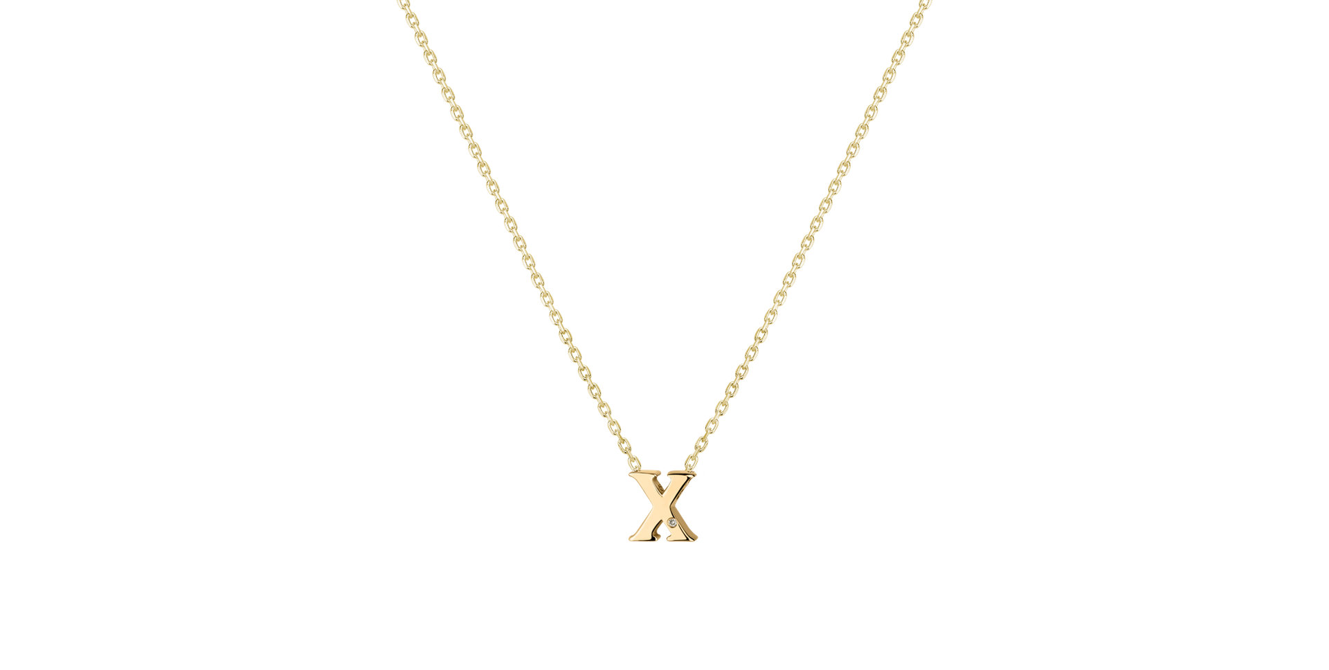 Náhrdelník s diamantom Flat Line X