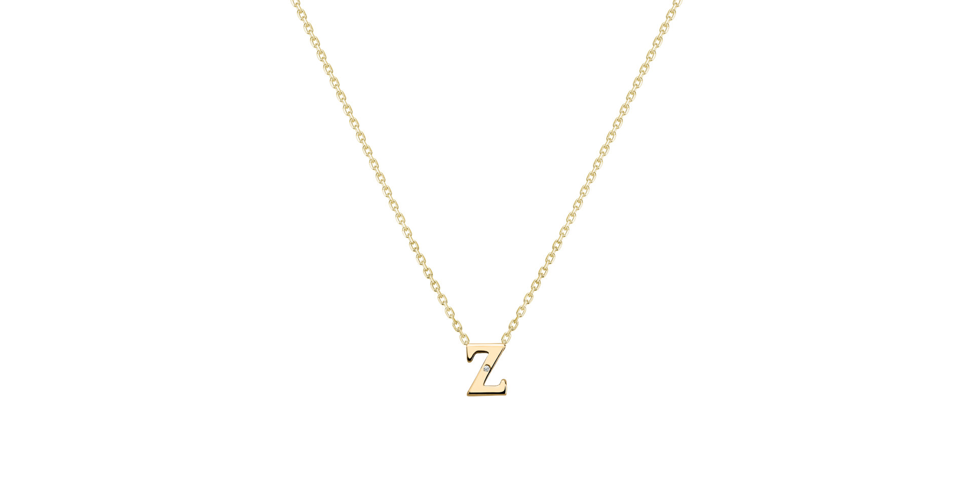 Náhrdelník s diamantom Flat Line Z