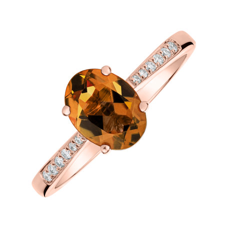 Prsteň s diamantmi a turmalínom cognac Bonbon