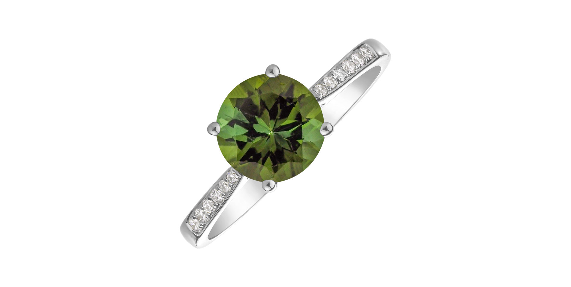 Prsteň s diamantmi a turmalínom green Bonbon