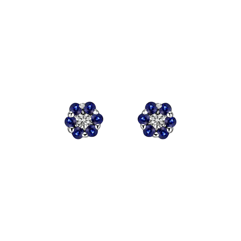 Náušnice s diamantom a zafírmi Shiny Constellation