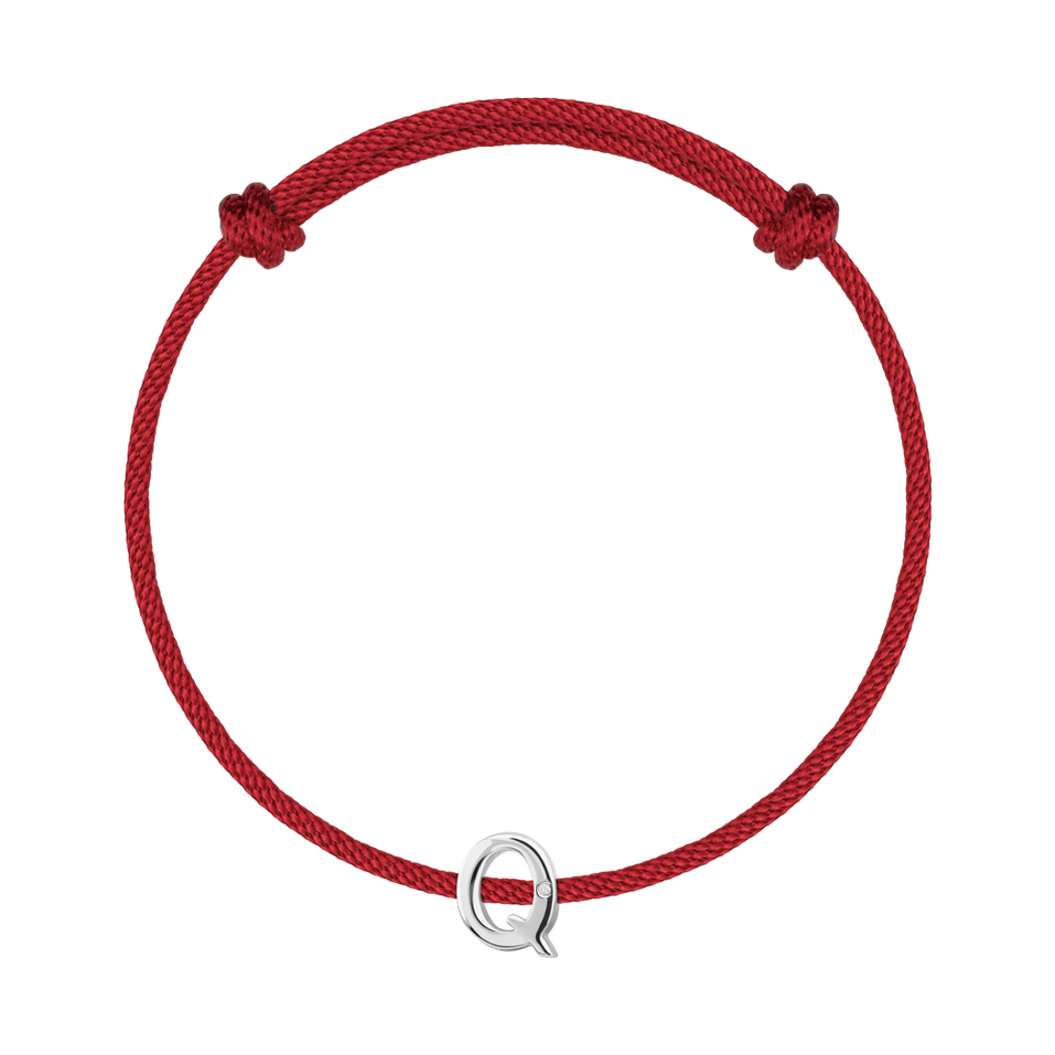 Diamantový náramok so šnúrkou Flat Line Q