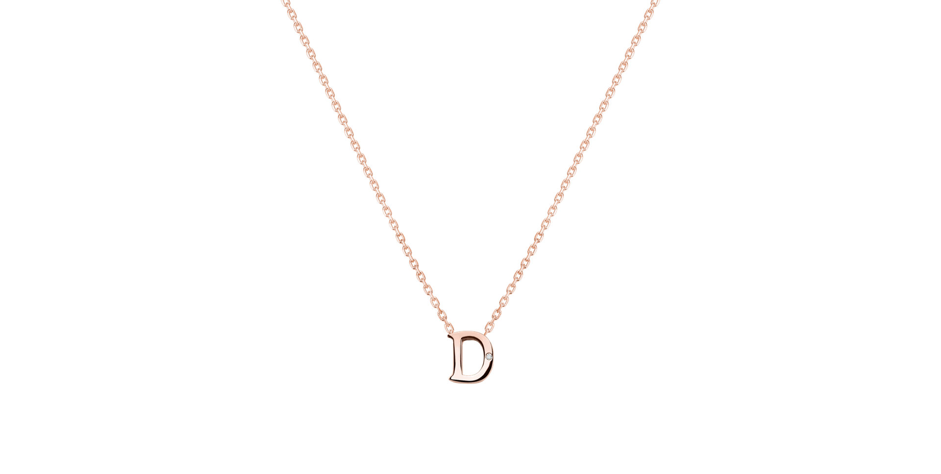 Náhrdelník s diamantom Flat Line D