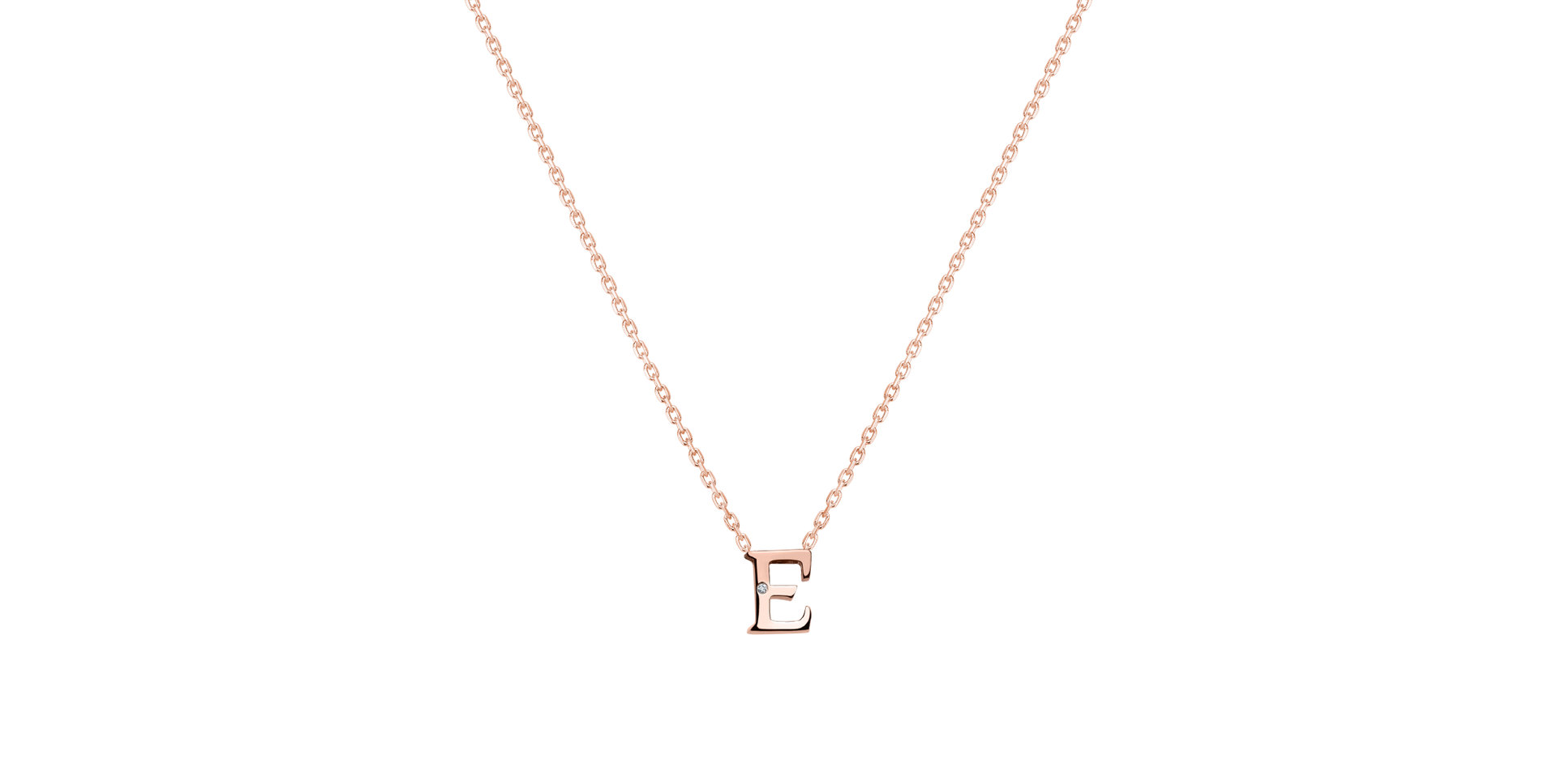 Náhrdelník s diamantom Flat Line E