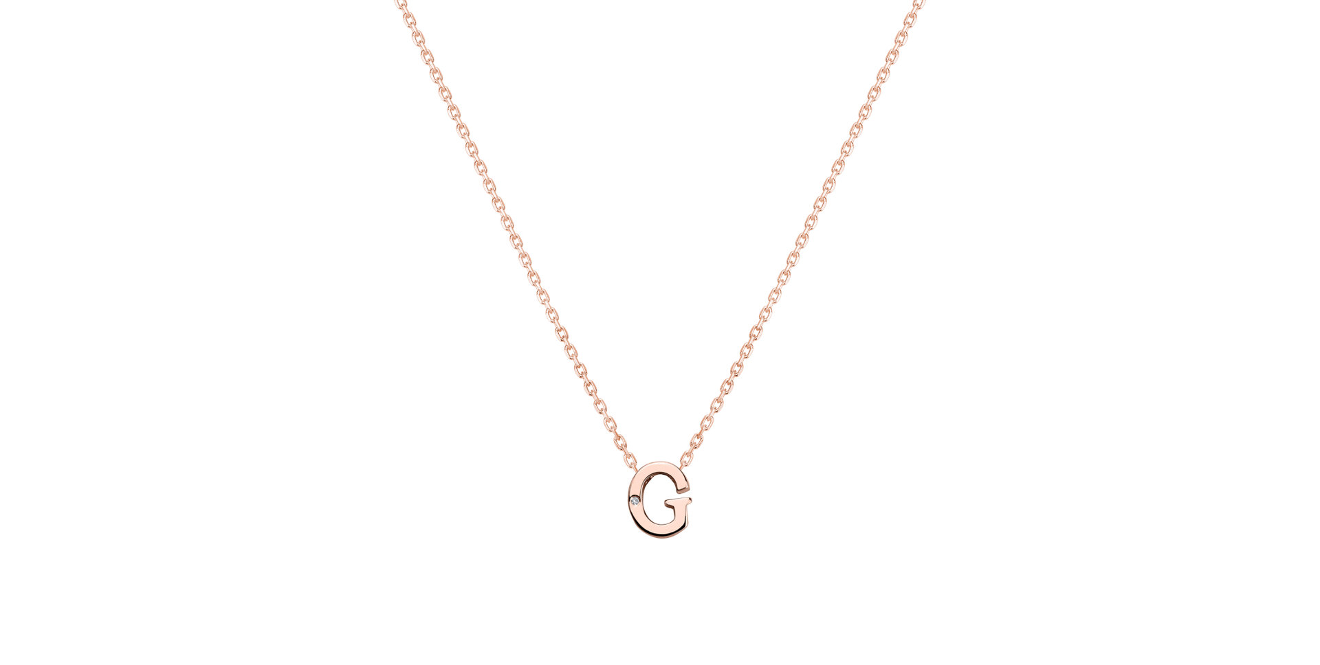 Náhrdelník s diamantom Flat Line G