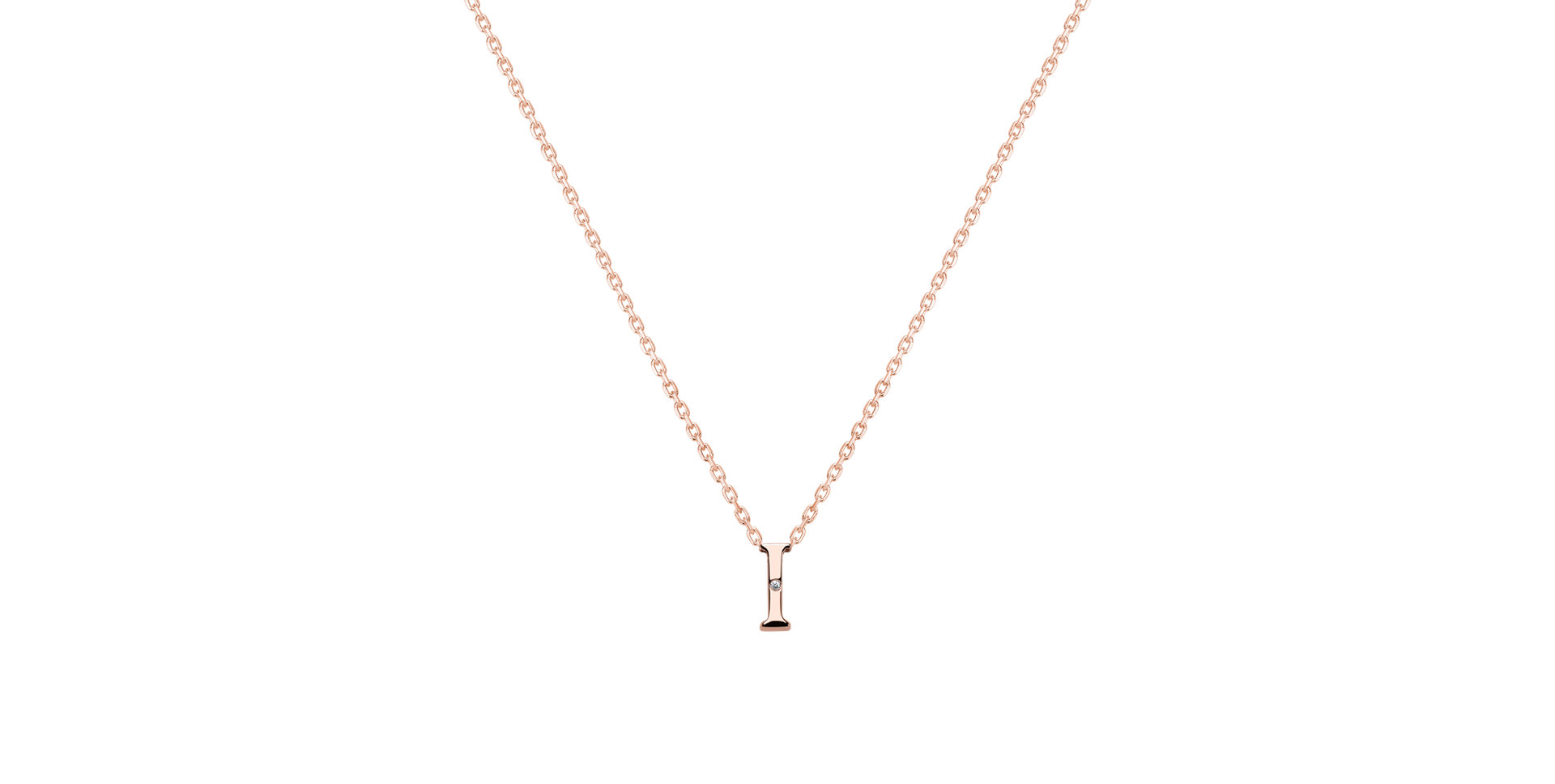 Náhrdelník s diamantom Flat Line I