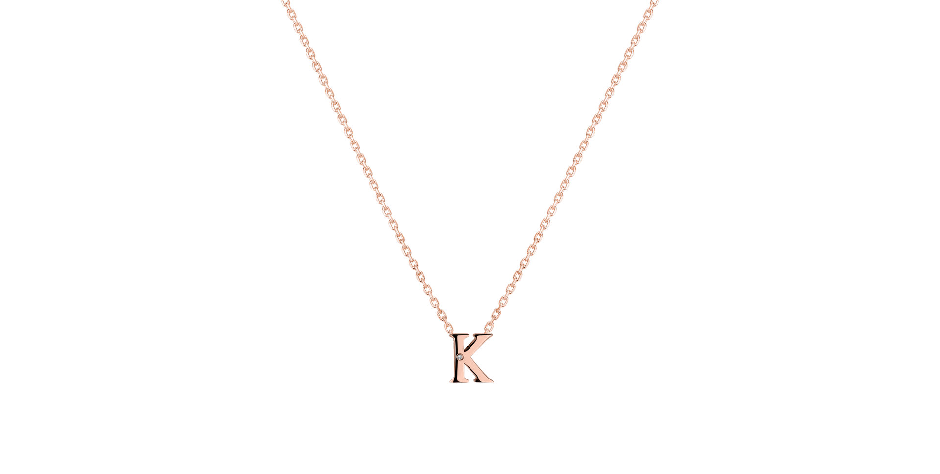 Náhrdelník s diamantom Flat Line K