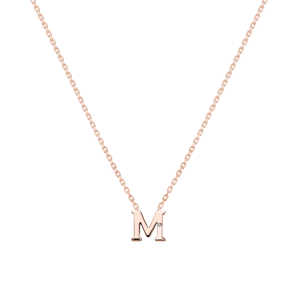 Náhrdelník s diamantom Flat Line M