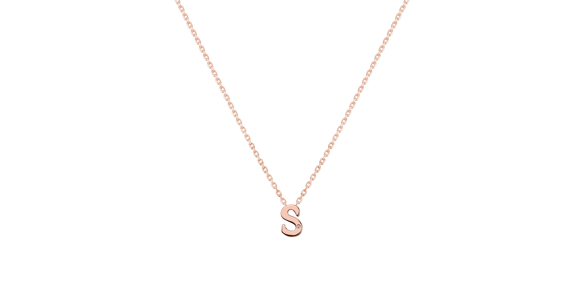 Náhrdelník s diamantom Flat Line S
