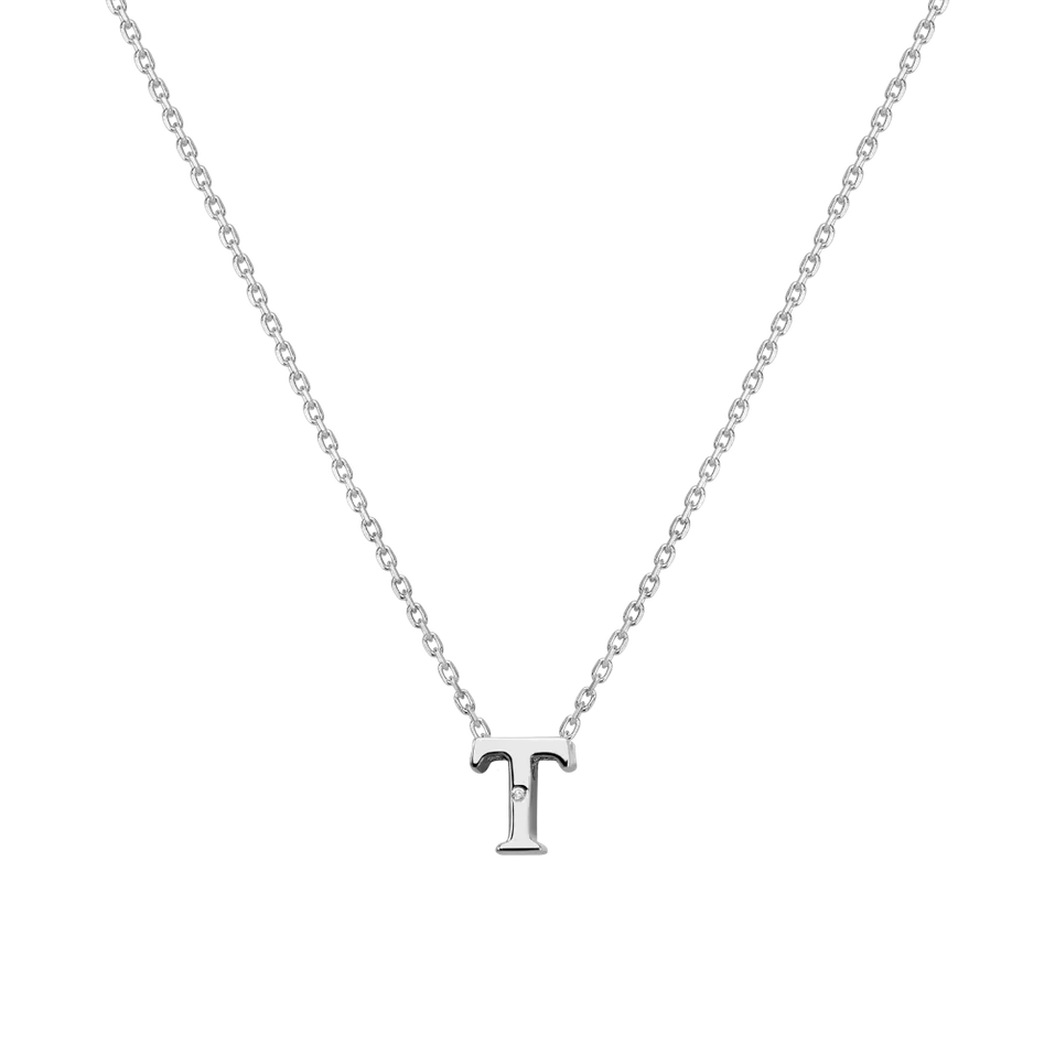 Náhrdelník s diamantom Flat Line T