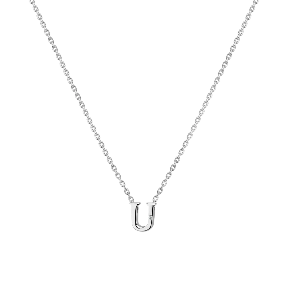 Náhrdelník s diamantom Flat Line U