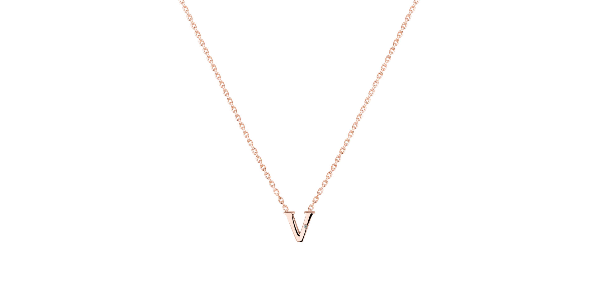 Náhrdelník s diamantom Flat Line V